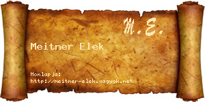 Meitner Elek névjegykártya